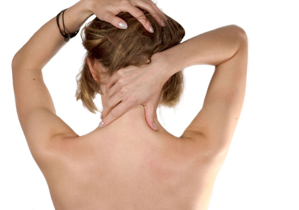 Selbstmassage des Nackens mit Osteochondrose